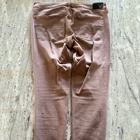 American Eagle Womens Pink Super Stretch Jegging with Distressed Bottom, Size 8 - Picture 5 of 7